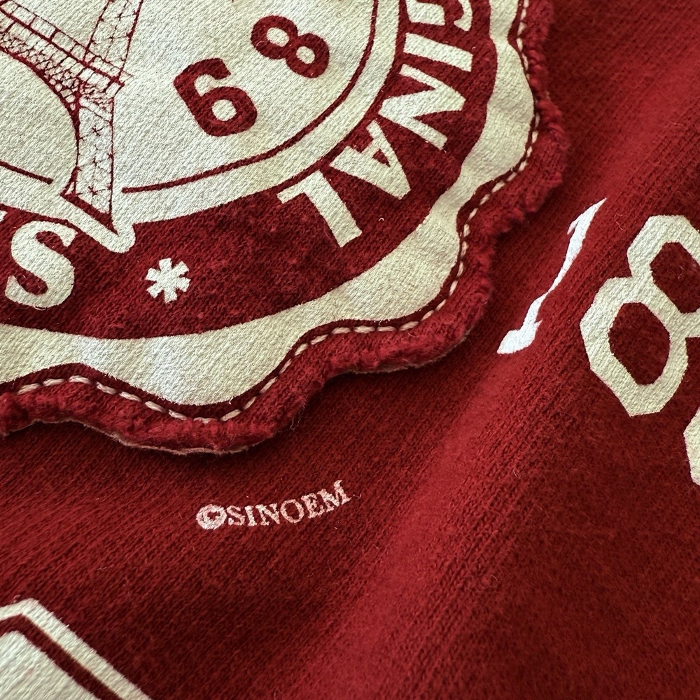 VTG Paris Hoodie authentic From Paris Women S‎ Red Heavyweight Travel France - Picture 7 of 9